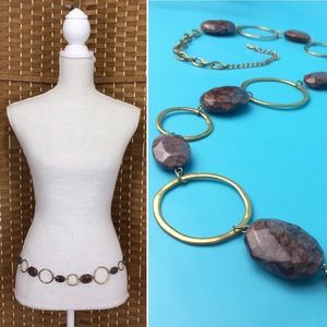 Boho Bronze and Faux Stone Belt Sz OS EUC